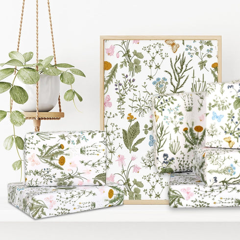 JarThenaAMCS 100 Sheets Vintage Wildflower Tissue Paper Wild Floral Art Tissue Spring Wrapping Paper for Birthday Wedding DIY Crafts Gift Packing,...