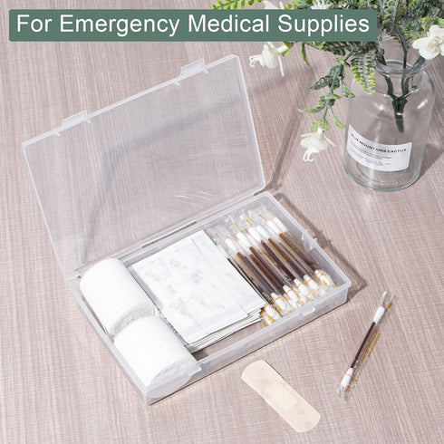 6 Packs Small Plastic Boxes, Rectangular Small Plastic Containers with Lid, Craft Box Containers for Craft Supplies and Little Bits, 7.2'' × 4.6''...