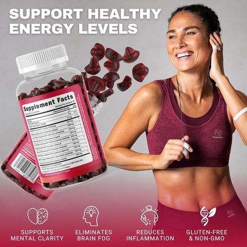 Mushroom Complex Gummies – 60-Count 2500mg Mushroom Gummies with Lion’s Mane, Reishi, Cordyceps, Shiitake, Chaga – Strawberry Gummy Supplement for...