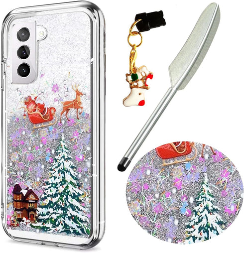 for Galaxy A14 5G Phone Case Samsung Galaxy A14 5G Case Christmas Cover Glitter Sparkle Liquid Floating Case Shockproof Clear Soft TPU Bumper Case...