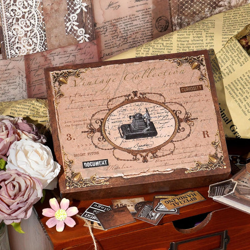 Funto Scrapbooking Kit, The Love Poems Series - Vintage Items, Ideal Gift Box Packaging, Perfect for Bullet Scrapbooking Materials, Planner DIY Cr...
