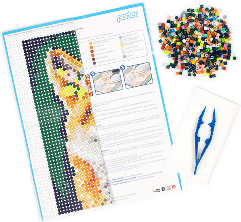 Perler Beads Floral Fox Pattern & Fuse Bead Kit, 10'' X 11'', 3503Pc...