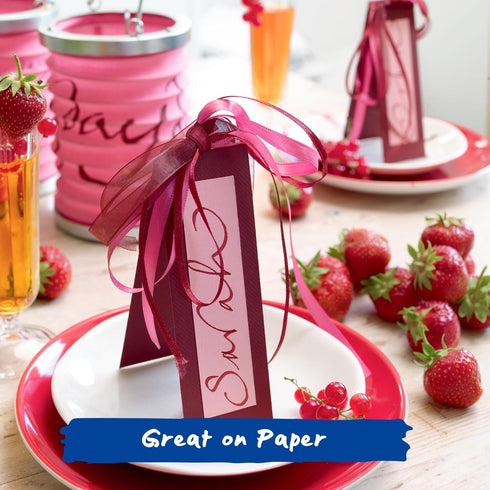 edding 1455 calligraphy marker - set of 3 markers - black, steel blue, crimson lake - flexible calligraphy nib 1-5 mm - fibre pen for paper, wood,...