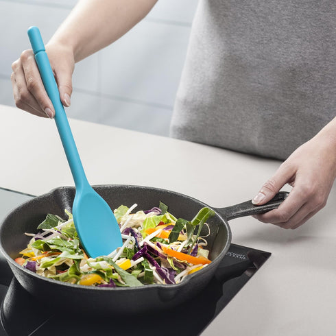 Zeal Scratch Non-Stick Silicone Cooking Spoon, Aqua Blue, 30 cm...