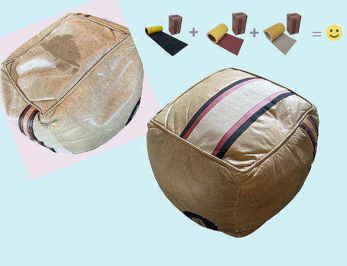 MastaPlasta Original Suede/Velvet Repair Tape - TAN Suede 60" x 4" (150 x 10 cm). Self-Adhesive Scratch & Tear Kit. Upholstery-Quality Repair for ...