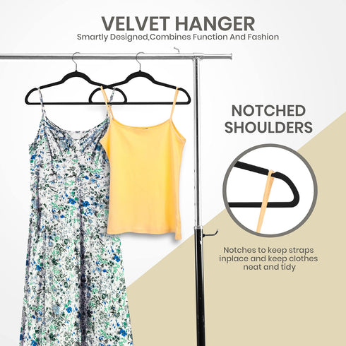 Utopia Home Velvet Hangers 30 Pack - Non-Slip Suit Hangers with 360 Degree Rotatable Hook - for Pants, Coats, Shirts & More (Black)...
