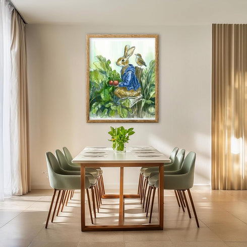 Posterizer 1 pcs-whimsical magical cute farmer bunny rabbit 2-Kids Room Art-Art for Animal Lovers-Gift for Daughter, Son, Kids- unframed wall art...