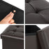 B FSOBEIIALEO Folding Storage Ottoman Cube Footrest Faux Leather for Living Room Seat Chest Brown 12.6"X12.6"X12.6"...