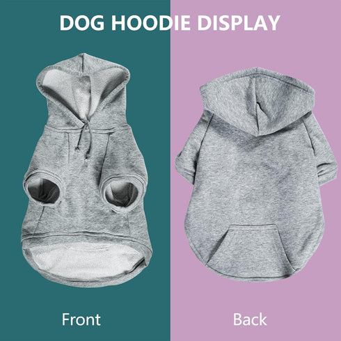Pet Clothes for Dog, Dog Hoodies Sweatshirt with Hood and Pockets for Small Dogs (Grey Dog Hoodie, Large)...