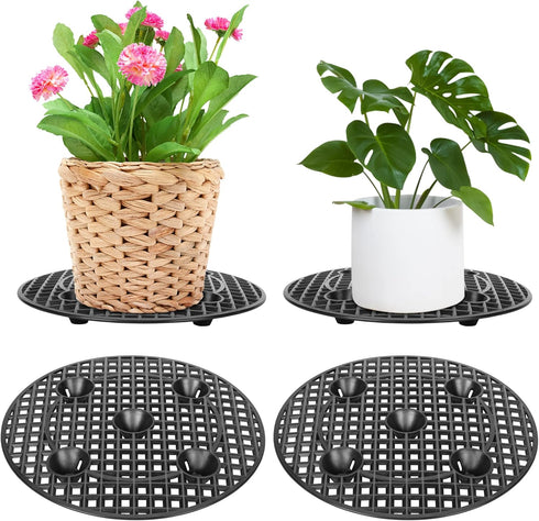 4 Pieces Potted Plant Stand Holder, Large Planter Holder,Heavy Duty Indoor Outdoor Garden Patio Flower Pot Stands 12 Inch...