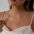 ASCOMY Dainty CZ Diamond Solitaire Pendant Necklaces for Women 14K Gold Plated Single Round Cubic Zirconia Square Simulated Diamond Choker Necklac...