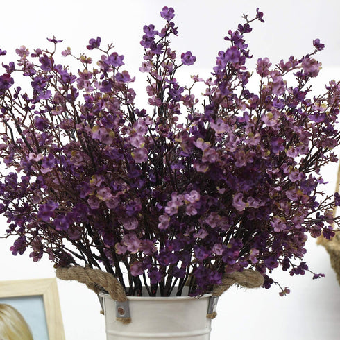 JAKY-Global Babys Breath Fabric Cloth Artificial Flowers 6 Bundle European Fake Silk Plants Decor Farmhouse Wedding Party Decoration Bouquets Real...