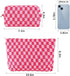 2Pcs Checkered Makeup Bag for Women Large Cosmetic Bag Set Travel Toiletry Bag Makeup Pouch Bag for Purse Pink Zipper Storage Bag Organizer Cute S...