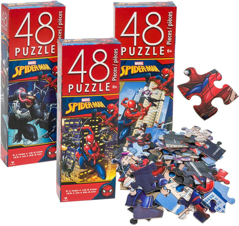Marvel Spider-man Jigsaw Puzzle Mega Bundle ~ 3 Marvel Spiderman Puzzles for Kids | Featuring Spiderman, Venom Jigsaw Puzzle and More with Tattoos...