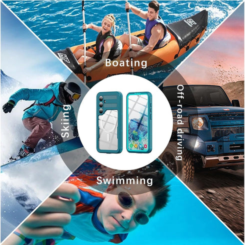 Designed for Galaxy S24 Plus Waterproof Case Compatible with MagSafe Magnetic Waterproof Full Body IP68 Underwater Case Built-in Screen Protector ...
