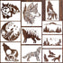 Wolf Stencils for Painting Animal Stencils for Wood Burning 12inch Forest Mountain Tree Stencil Wildlife Hunting Template for Wood Crafts Wall Can...