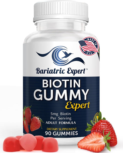 Bariatric Expert Biotin Vitamin – Fast-Melting Dietary Supplement for Adults Post Bariatric Surgery, 90 Count...