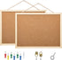 2 Pack Cork Board Bulletin Board, 15.7"X 12" pin Boards for Walls, Oak Wood Finish Frame, Wall Mounted Cork Board for Office Home and School(Pins,...