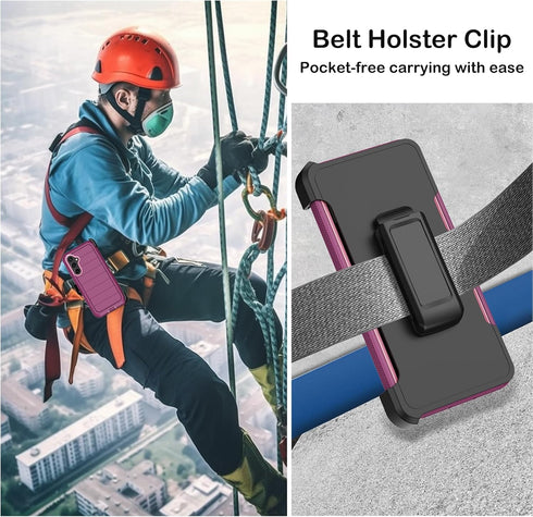 for Samsung Galaxy S23 FE Case with Belt Clip Holster & Kickstand,Built-in Screen Protector,Heavy Duty Shockproof Drop Protection Military Grade F...