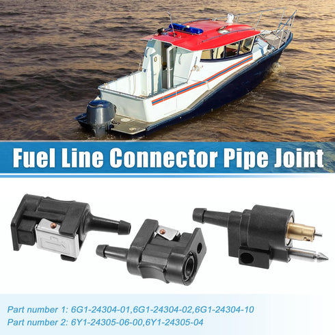 X AUTOHAUX 3pcs Marine Boat Engine Fuel Line Connector Fittings 6mm Female Male Fuel Pipe Joint Comp Fitting for Yamaha Outboard Motor Fuel Tank H...