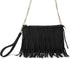 HOXIS Fringe Cross Body Bag Womens Small Shoulder Bag Top Zip Wristlet...