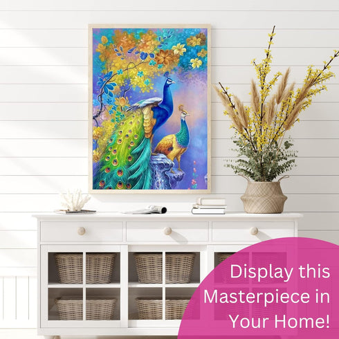 Modern Merch Bird Diamond Art, Peacock Diamond Art Kits for Adults, Floral Diamond Painting Scenery Wall Art 12x16in Gem Art DIY Crafts for Adults...