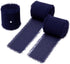 DORIS HOME 3 Rolls 2"x7Yd Fringe Chiffon Ribbon for Flower Bouquet, Handmade Dark Navy Blue Ribbon for Gift Wrapping, Frayed Edge Ribbon for Craft...