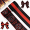 Patriotic Ribbon Firefighter Support Ribbon for DIY Crafts - Patriotic Black Red Burlap Wired Edge Ribbon for 4th of July,Memorial Day Wreath Bow,...