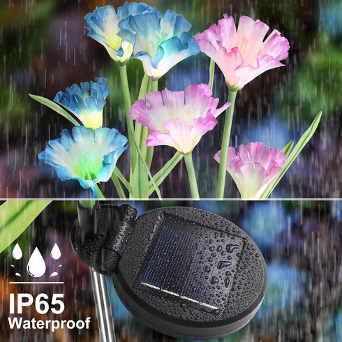 Solar Garden Flower Lights?LED Solar Powered Stake Landscape Lights?Outdoor Waterproof Decorative Lights for Yard,Patio,Lawn,Pathway Decoration (2...