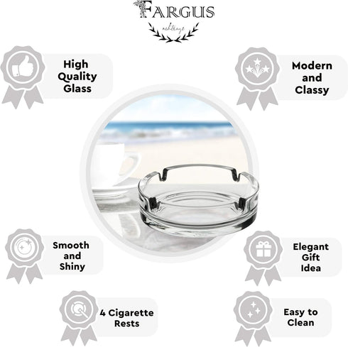 Fargus Glass Ashtrays for Cigarettes, Portable Decorative Modern Ashtray for Home Office Indoor Outdoor Patio Use, Fancy Cute Cool Ash Tray, Pack ...