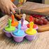 Silicone Popsicle Molds 7-cavity DIY Ice Pop Mold with Colorful Sticks For egg biting ice cream molds storage containers non stick cake molds (Pur...