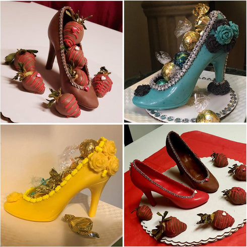 HiParty Mini & Small 3D High Heel Shoe Chocolate Mold, Polycarbonate Stiletto Heels Candy Mold Wedding Bridal Shower Favors Birthday Party Cake De...