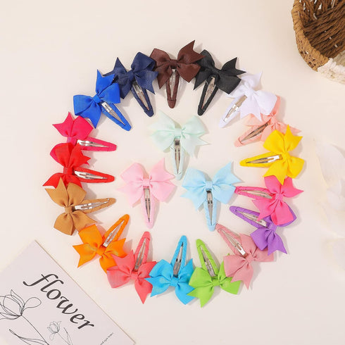 40PCS Snap Baby Hair Bows Clips for Girls Grosgrain Ribbon Fully Wapped 2 Inch Infant Hair Barrettes Accessories for Baby Girls Newborns Toddler...