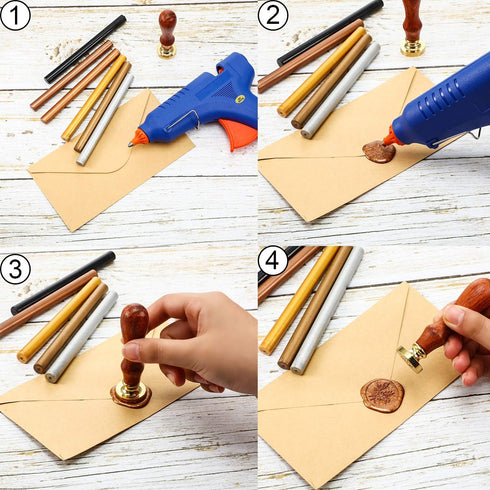 Nuanchu 15 Pieces Glue Gun Sealing Wax Sticks for Retro Vintage Wax Seal Stamp and Letter, Great for Wedding Invitations, Cards Envelopes, Mails, ...