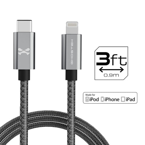 Ghostek USB-C to Lightning - Durable Graded Charging Cables - 3 FT...