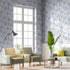 17.7"x118" Blue Grey Floral Peel and Stick Wallpaper Iris Flower Bouquet Leaf Mural Wallpaper Floral Contact Paper Self Adhesive Removable Floral ...