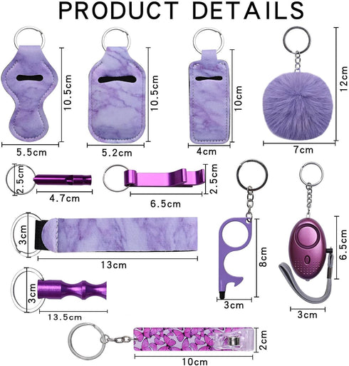 Keychain Set for Women and Girls 11 Pcs Cute Keychains For Women Including Pom Pom, Credit Card Puller...