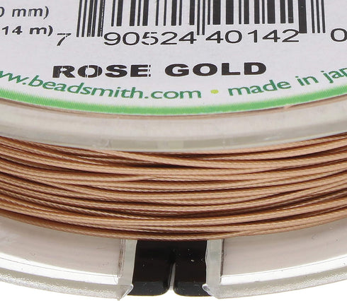 The Beadsmith Flex-Rite Wire – 49 Strand, Nylon Coated, Stainless Steel Beading Wire – Rose Gold Color, 024” Diameter, 30-Foot Spool – Flexible Wi...