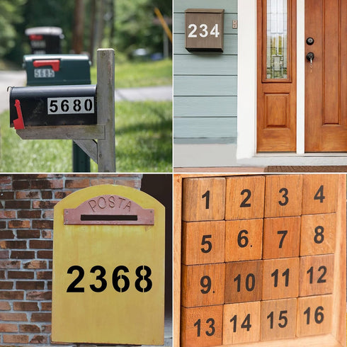 DXCYZ 3 Inch Tall Number Stencils Kit 0-9 Address Number Stencil, 10PCS Reusable Plastic Painting Number Templates for Mailbox Signs, Door, Cars, ...