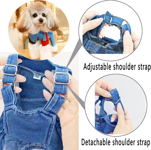 Dog Shirts Clothes Dog Denim Overalls, Fashion Pet Jean Overalls Apparel, Comfortable Puppy Costumes for Small Medium Dogs&Cat, Dog Denim Shirts, ...