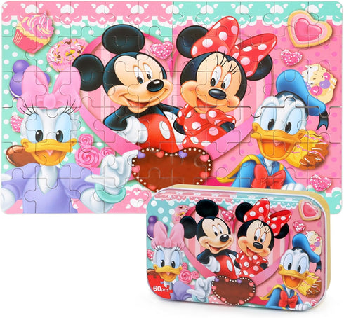 LELEMON Puzzles for Kids Ages 4-8,60 Piece Puzzles for Kids Ages 4-6,Children Jigsaw Puzzles Kids Puzzles in a Metal Box,Educational Learning Puzz...