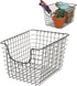 Spectrum Wire Basket for Organizing (Small, Industrial Gray) - Sturdy Scoop Pantry Basket Storage - Wire Storage Basket Organizer for Kitchen, She...