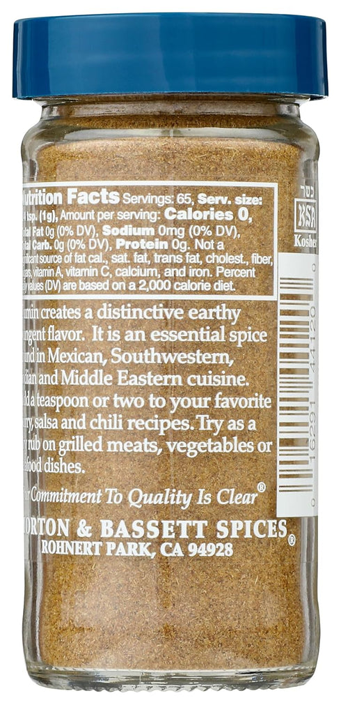 Morton & Bassett Ground Cumin 2.3 Ounce Jar...
