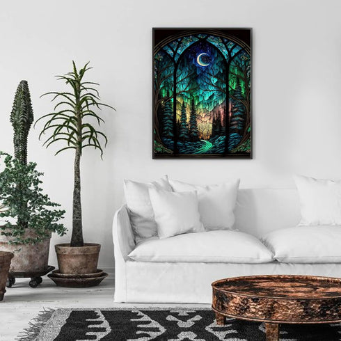 bleihum Starry Night Diamond Painting Kits- Tree Diamond Art for Adults,Gem Painting Crafts for Adults Home Wall Decor,DIY 5D Gem Art Moon Perfect...