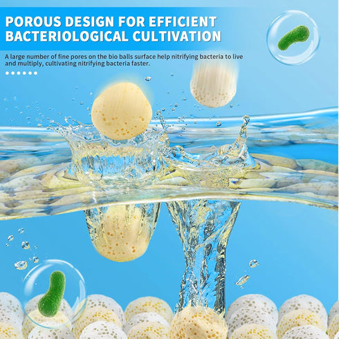 Aquarium Filter Media 0.8 Inch Ceramic Bio Balls 1 LB with Mesh Bag for Freshwater Aquarium, Marineland Aquarium Pond Filter...