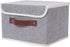 Collapsible Storage Bins with Lids & PU Leather Handles - PP Plastic Board Washable Linen Fabric Storage Box, Foldable Storage Cube for Home Bedro...