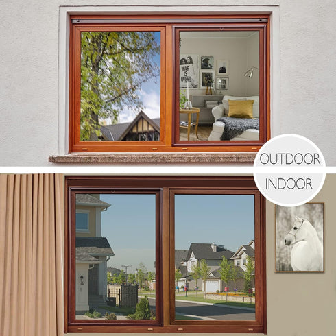 HIDBEA One Way Window Privacy Film Daytime, Heat Control UV Blocking Reflective Mirror Window Tint for Home, Non-Adhesive Self Static Cling Window...