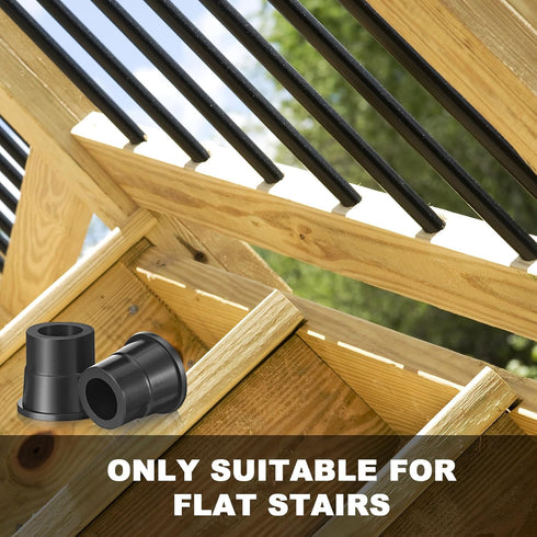 Plastic Baluster Connectors for 3/4" Od Round Balusters Black Baluster Adapter for Deck Handrails Balusters Stair Home House Indoor Outdoor(100 Pc...