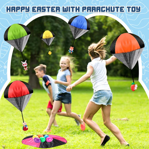 6 Pack Easter Eggs with Easter Parachute Toys Throwing Toy for Kids Boys Girls Easter Basket Stuffers Fillers Gifts Party Favors...