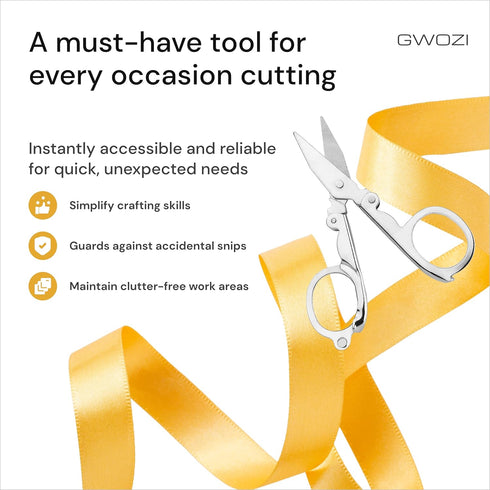 Folding Scissors Small - Fold Up Travel Scissors with Stainless Steel - Pocket Foldable Scissors - Mini Portable Scissors for Home Office & Sewing...